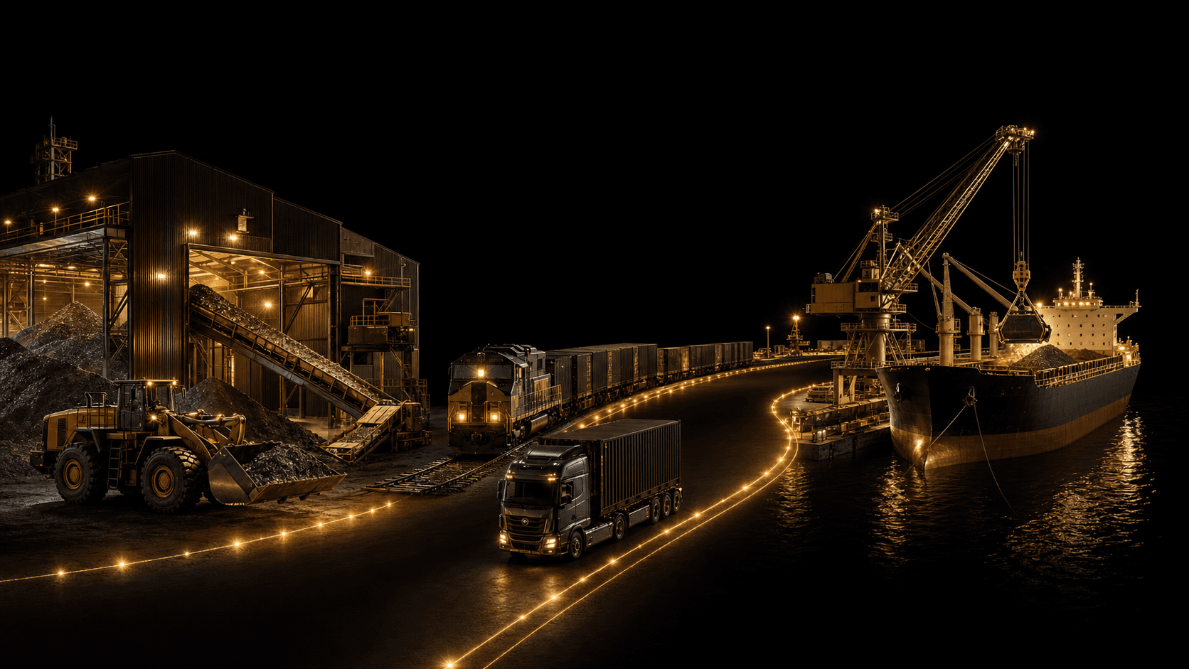 Etapas da cadeia logística mineral, do armazenamento à entrega